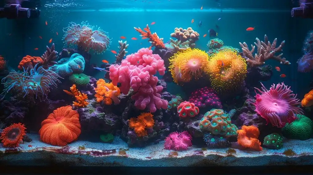 Reef tank with bio media issues illustrated.