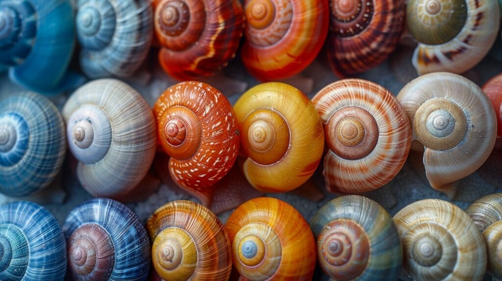 Shells in diverse colors