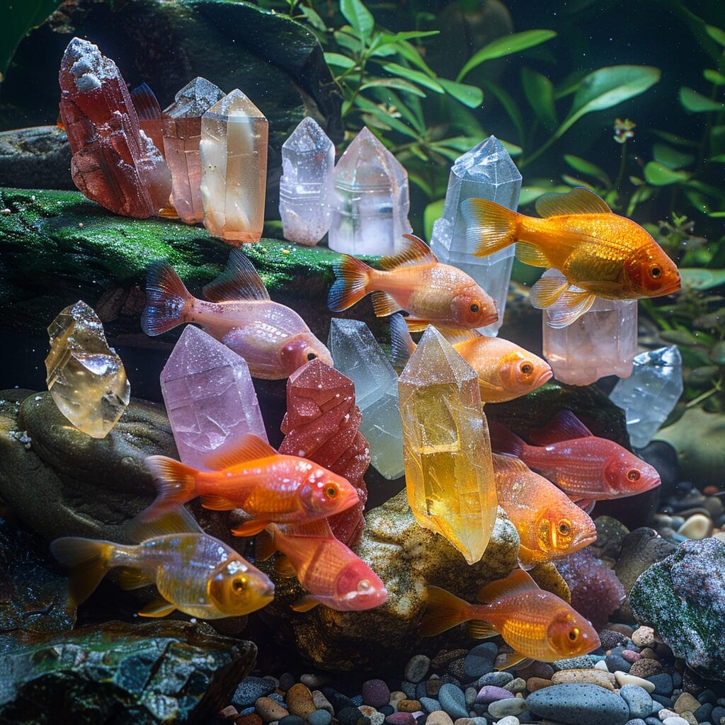 Fish Tank Crystals featuring Colorful crystals in vibrant fish tank
