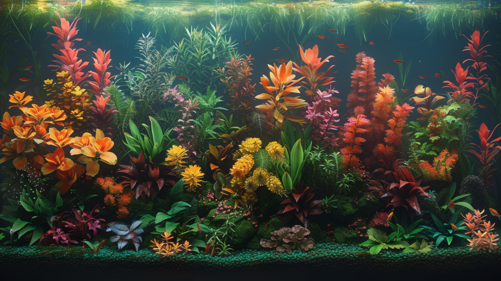 Freshwater aquarium plants in tank zones for ecosystem harmony